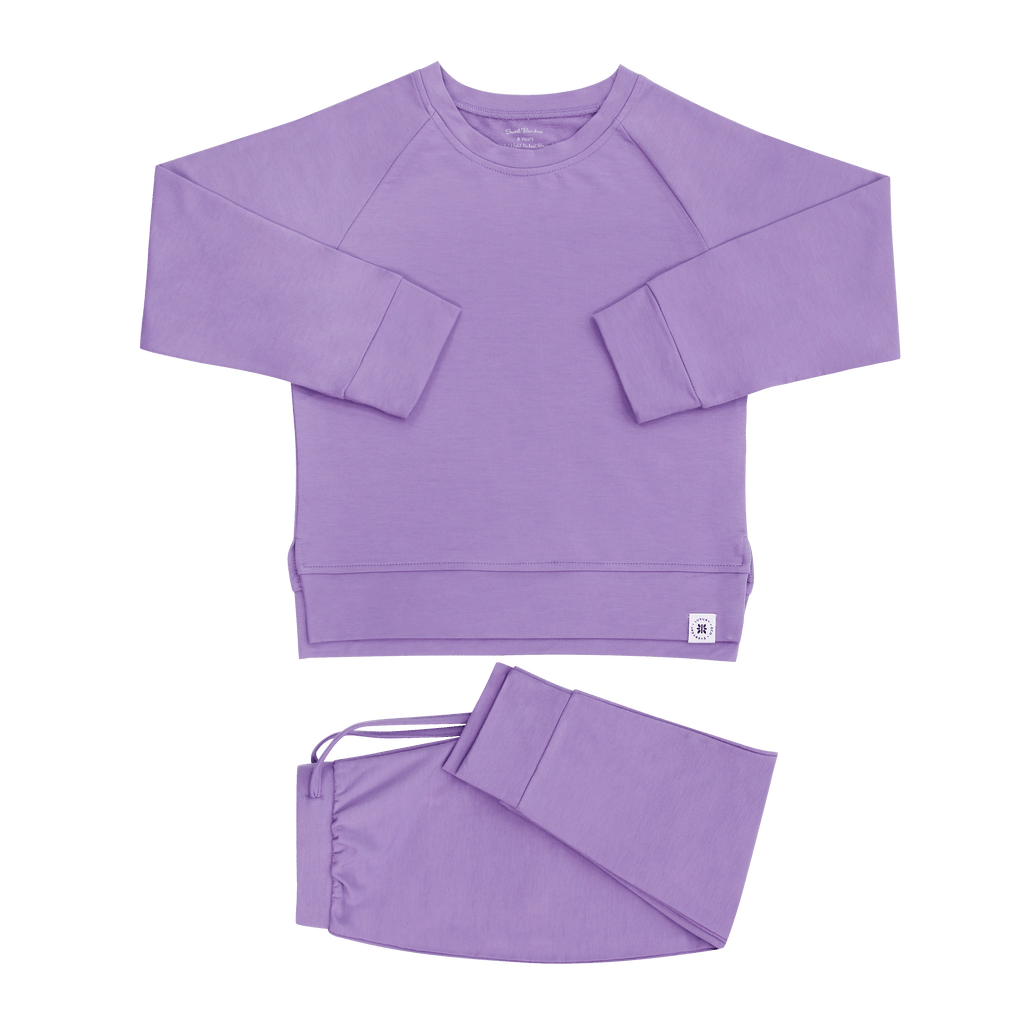Purple Lily Crew Neck Jogger Set
